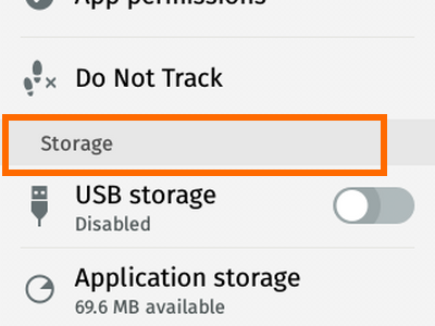 Firefox OS - Settings - Storage