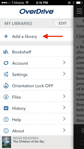 OverDrive Add Library