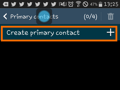 Samsung Galaxy - Safety Assistance - Create Primary Contact
