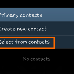 Samsung Galaxy – Safety Assistance – Select From Contacts