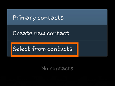 Samsung Galaxy - Safety Assistance - Select From Contacts