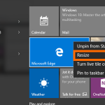 Windows 10 – Resize Option