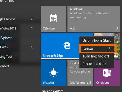 Windows 10 - Resize Option