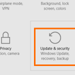 Windows 10 – Start – Settings – Update and Security