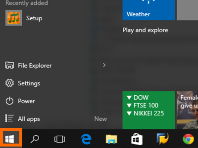 Windows 10 Start button