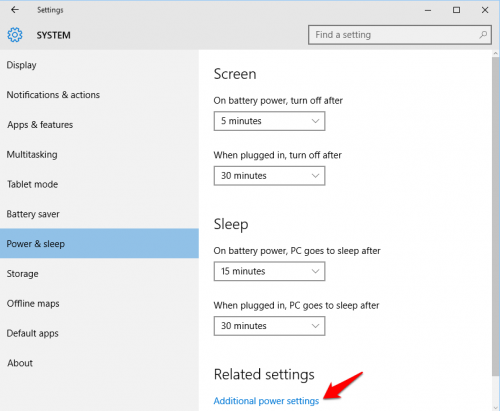 Windows 10 Power & Sleep