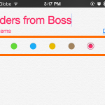 iPhone – Reminders – Chose color theme for list