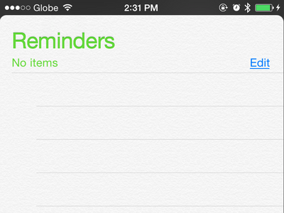 iPhone - Reminders - Empty Line