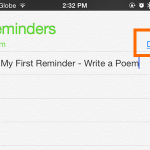 iPhone – Reminders – Input Reminder – Done