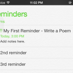 iPhone – Reminders – List of reminders
