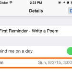 iPhone – Reminders – More Info – Add Alarm Date and Time