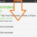 iPhone – Reminders – Pulldown Reminder Home