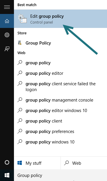 Windows 10 Group Policy Editor