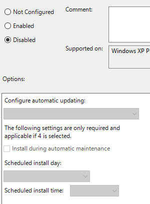 Windows 10 Group Policy Editor Configure Automatic Updates