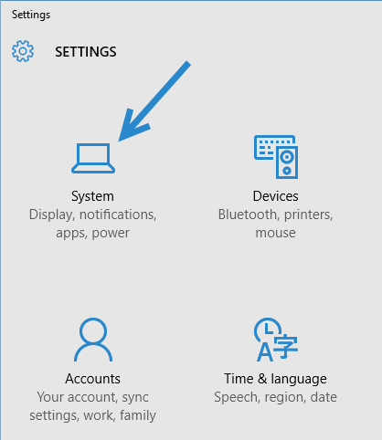 Windows 10 System Settings
