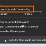 Game DVR – Settings icon- show timer when recording- Paint