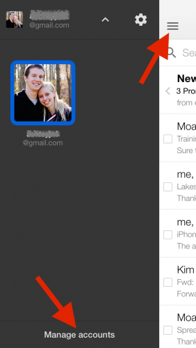 iPhone Manage Gmail Accounts