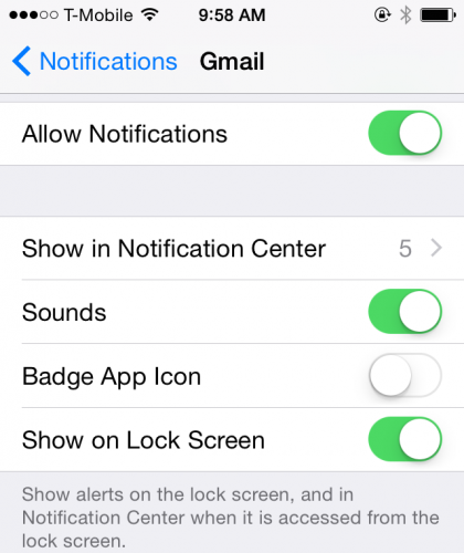 iPhone Notification Settings 