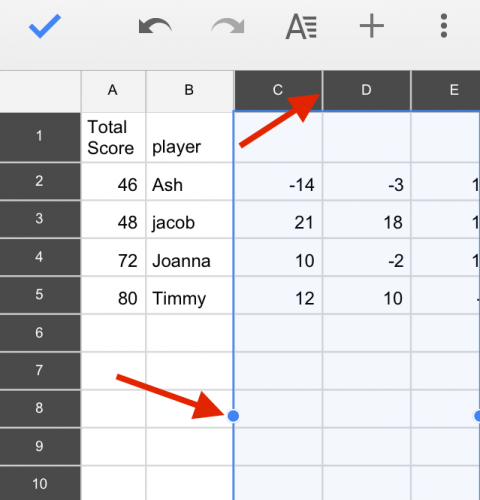 Google Sheets Resize Columns