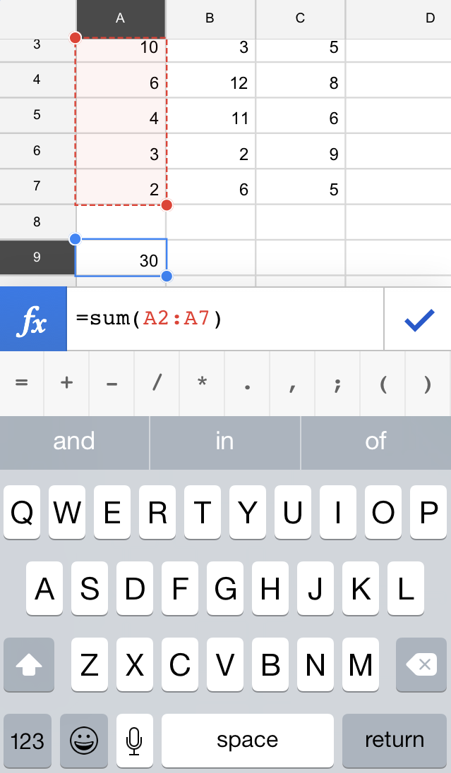 How to Sum a Column in Google Sheets Mobile