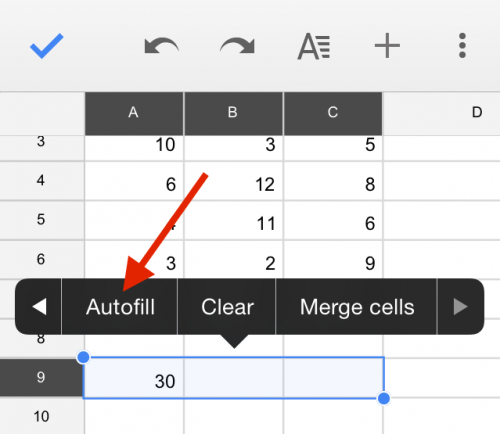 Google Sheets autofill