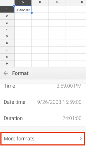 Google Sheets Mobile Format Date