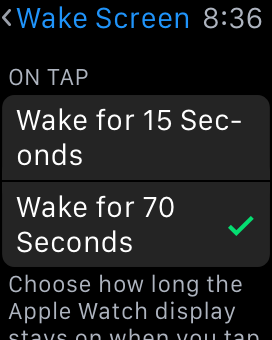 Apple Watch Screen Time-Out Setting