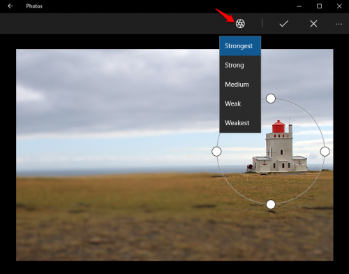 Windows 10 Photos Blur