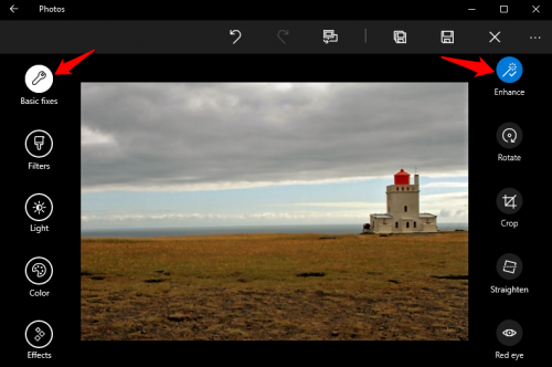 Windows 10 Enhance Photos