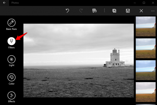 Windows 10 Photo Filters