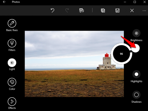  Las fotos de Windows 10 Ajustan el contraste