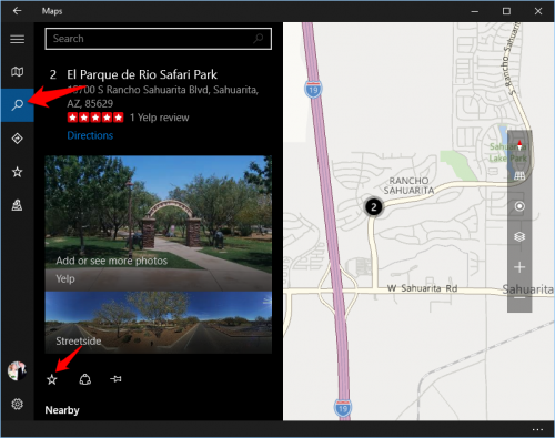 Windows 10 Map Favorite Places