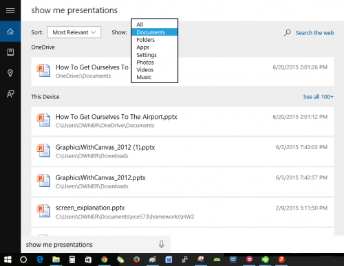 Cortana Show Presentations