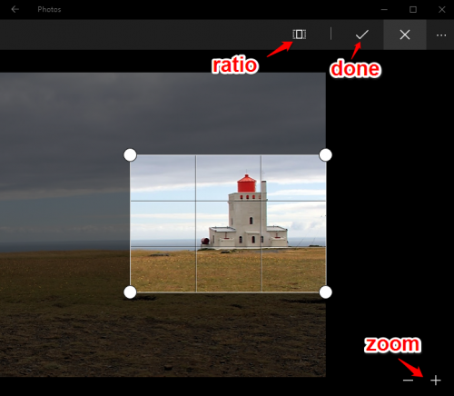 Windows 10 Photos Crop