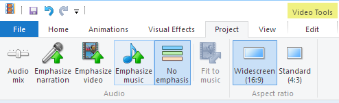 Movie Maker Project Audio Emphasis