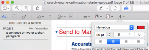 Mac PDF Textbox