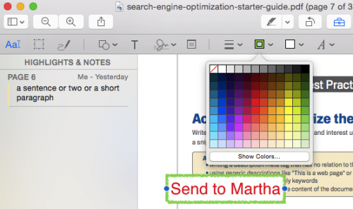 Mac PDF textbox border color