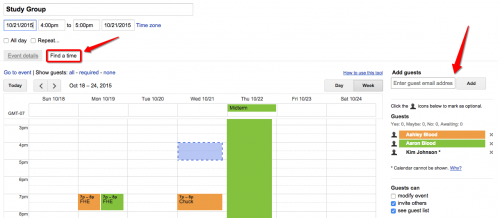 Google Calendar Find Time