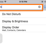iPhone Settings – Type a search key