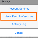 iphone – Facebook – More – Settings – News Feeds Preferences