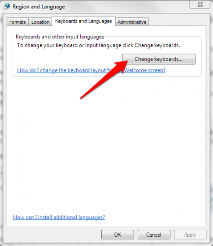 Windows 7 Keyboard Settings