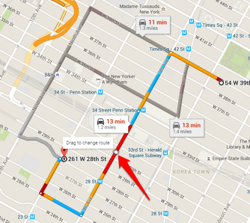 Google Maps Alternate routes