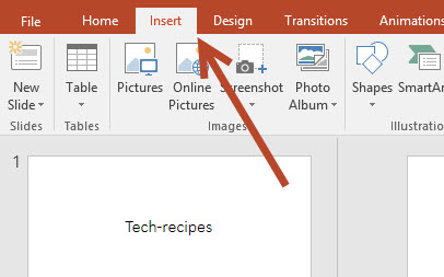 PowerPoint Insert tab