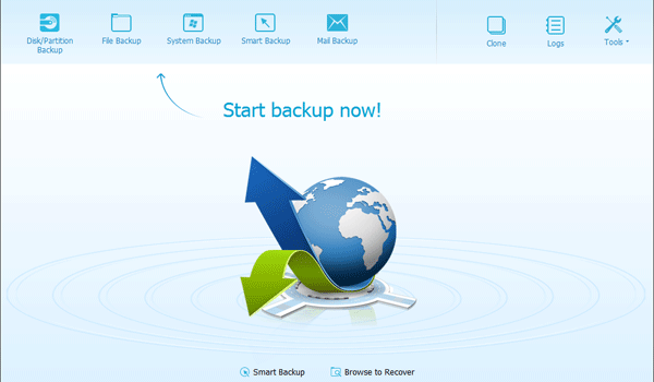 EaseUS Todo Backup Main Screen