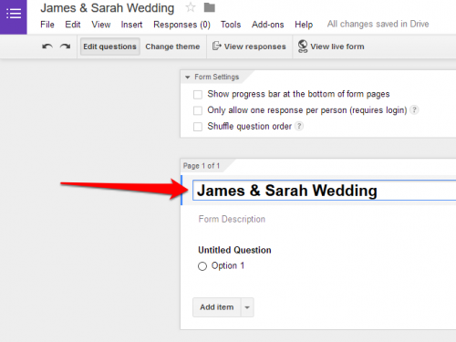 Google Forms name