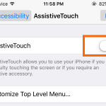iPhone – Settings – General – Accessibility – Assistive Touch option – Switch