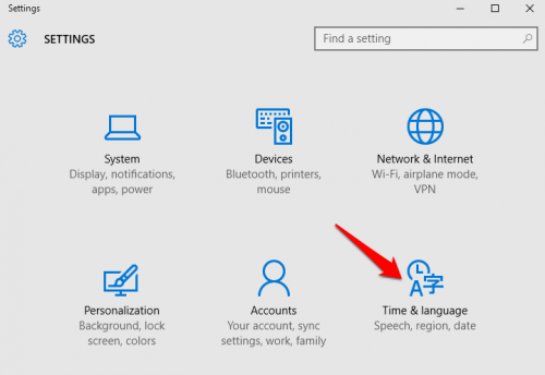 Windows 10 Time & Language