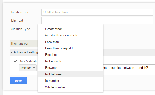 Google Form Validation