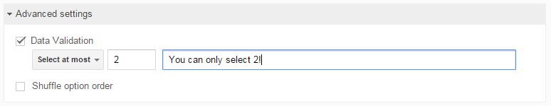 Google Form Validation