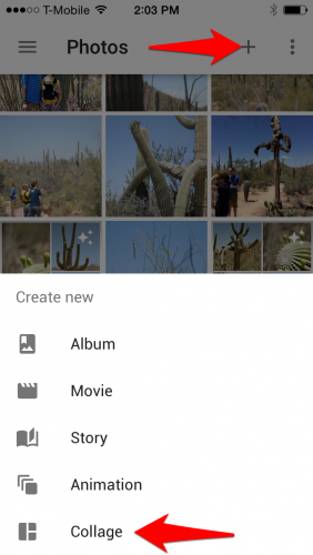 Create Collage with Google Photos